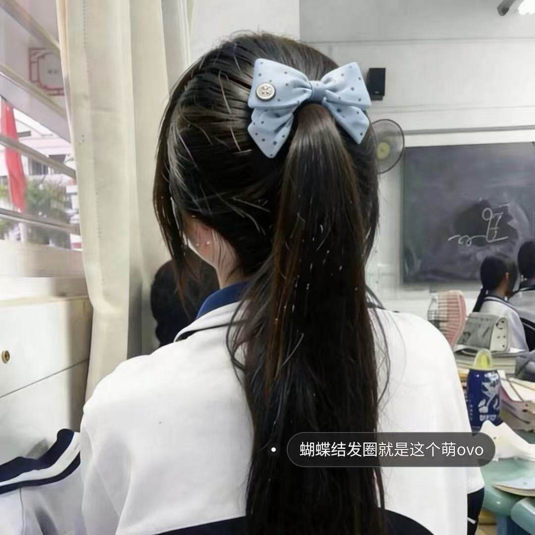 大肠波点少女马尾发饰发圈头绳可爱软妹日常春夏发饰发绳