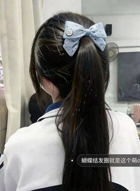 大肠波点少女马尾发饰发圈头绳可爱软妹日常春夏发饰发绳
