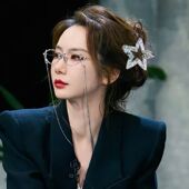 戚薇同款 五角星发夹后脑勺半扎发卡水晶糖果色气质盘发抓夹鲨鱼夹