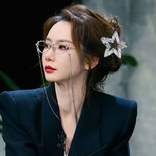 戚薇同款五角星发夹后脑勺半扎发卡水晶糖果色气质盘发抓夹鲨鱼夹