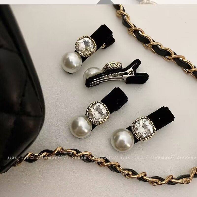 优雅天花板珍珠方钻碎发夹