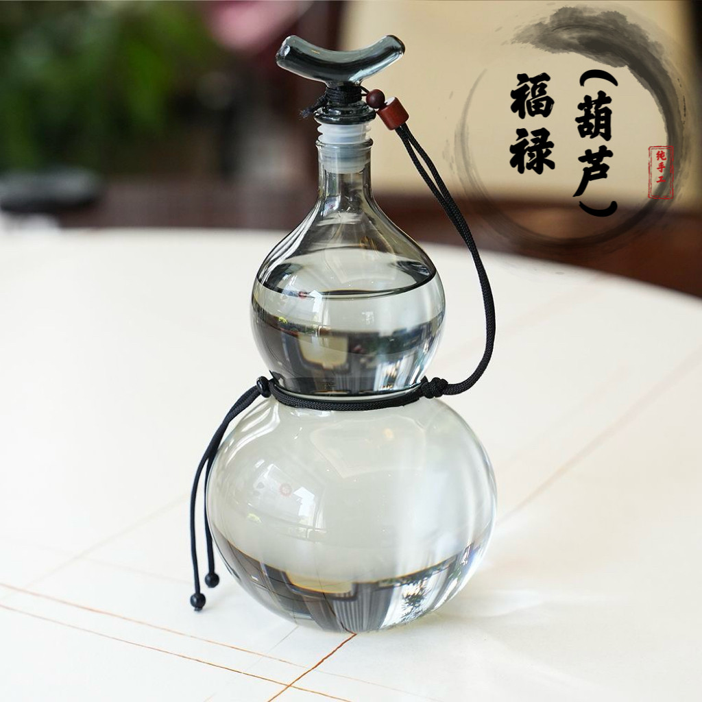 复古创意葫芦形玻璃泡茶壶高颜值泡酒壶耐热家用办公密封瓶冷萃瓶
