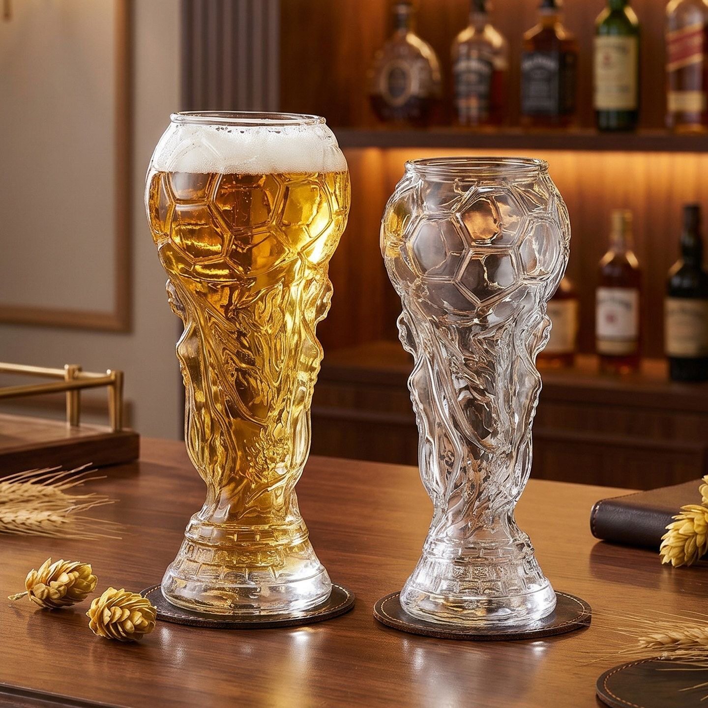 2026世界杯玻璃杯啤酒杯大力神杯酒吧足球水杯手工扎啤杯