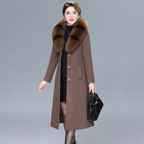 冬加厚气质大码胖mm羊毛呢子外套