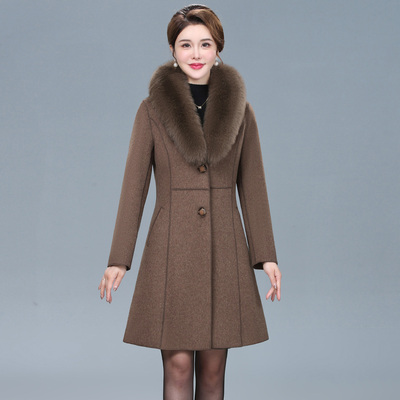 毛领双面羊绒大衣女短款2025新款