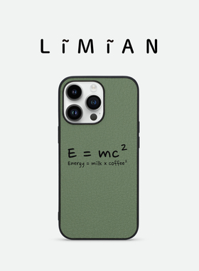 里面LM｜打工人方程式系列真皮彩绘手机壳适用iPhone17proMax华为p80pro趣味文字设计潮流保护套多色可选原创