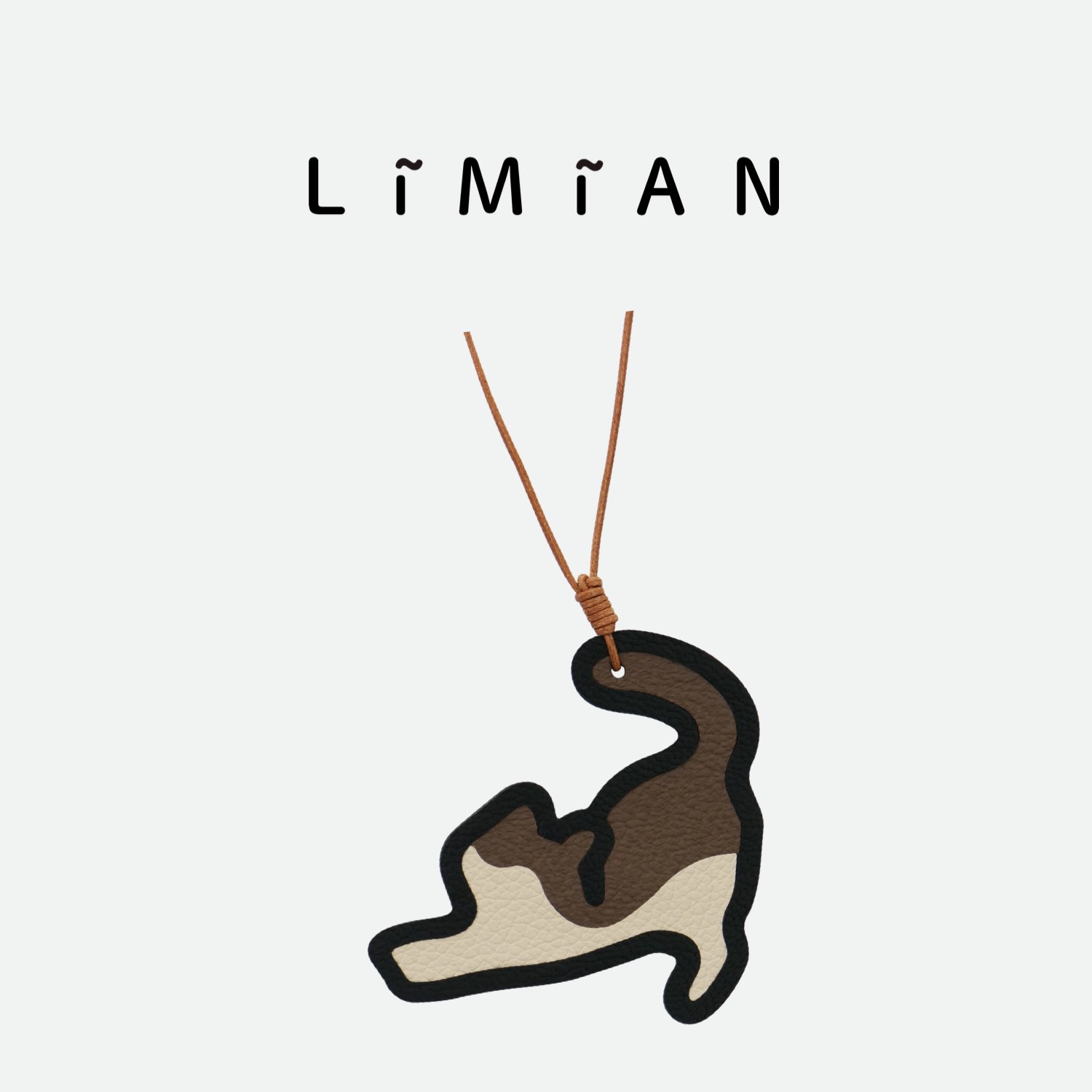 里面LM｜懒腰猫咪皮质挂饰钥匙扣皮质包包钥匙挂件周边手工个性