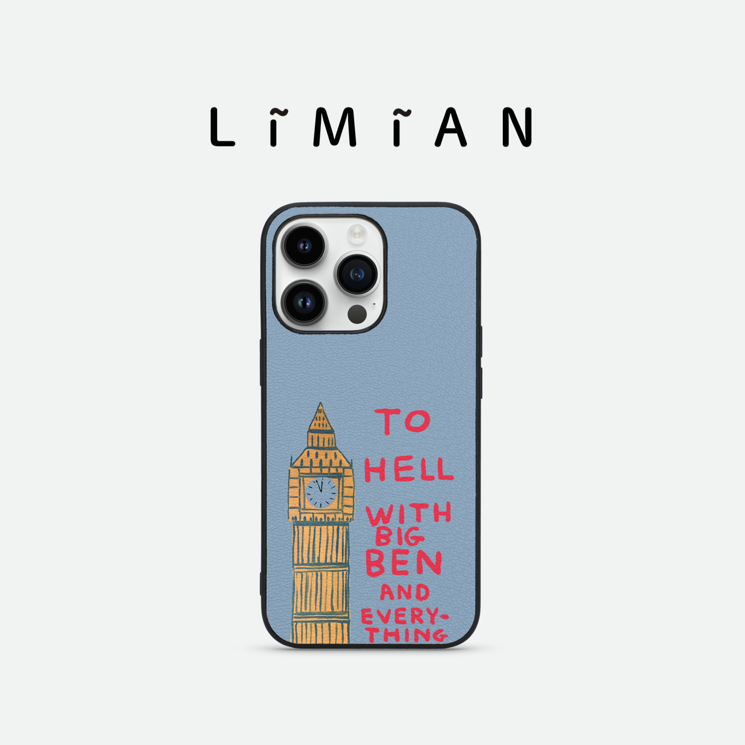 里面LM｜大笨钟系列真皮手机壳清新日常卡通保护壳简约软壳定制创意个性保护壳小众苹果华为礼物氛围