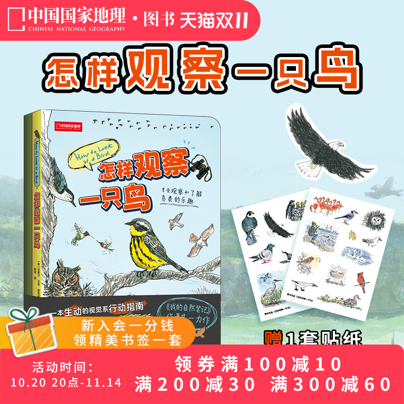 怎样观察一只鸟 克莱尔·沃克·莱斯利新作彩铅画鸟类观察科普读物