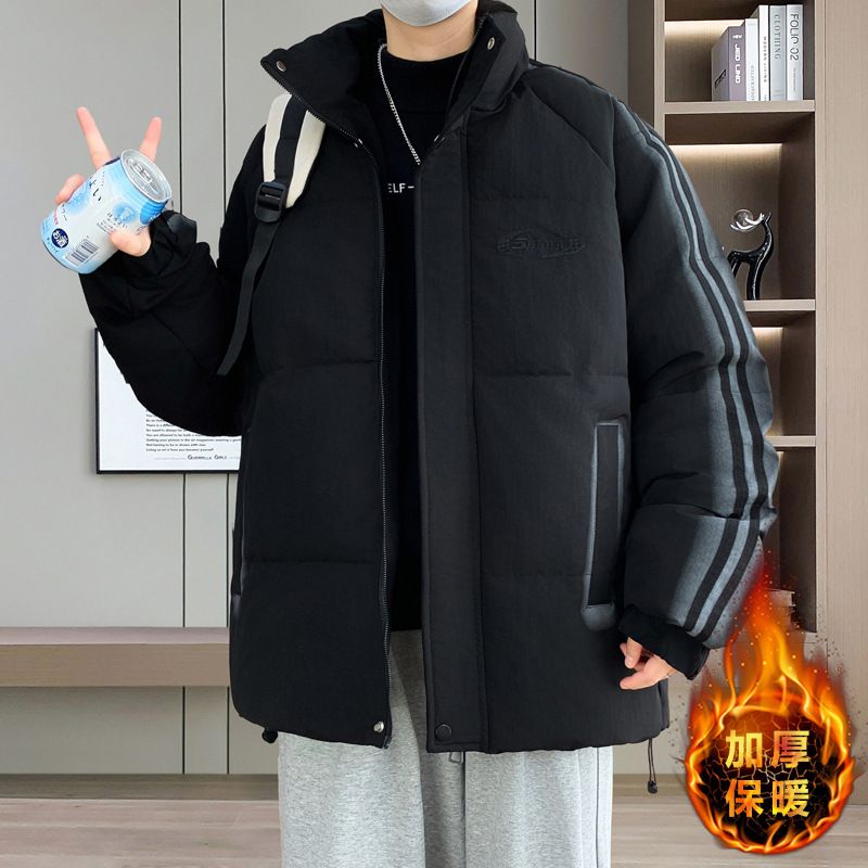 秋冬季加绒加厚棉衣外套男2025新款保暖潮牌青少年夹棉男士衣服帅