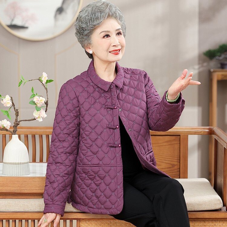 2026年秋冬新款老年棉服女老太太冬天棉衣时尚百搭韩版修身棉袄