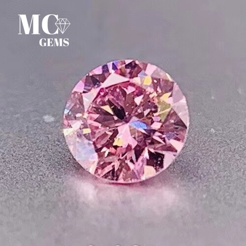 PINK CZ 粉钻粉红高碳钻锆石圆形裸石未镶嵌立方氧化锆甜蜜戒面 - 封面