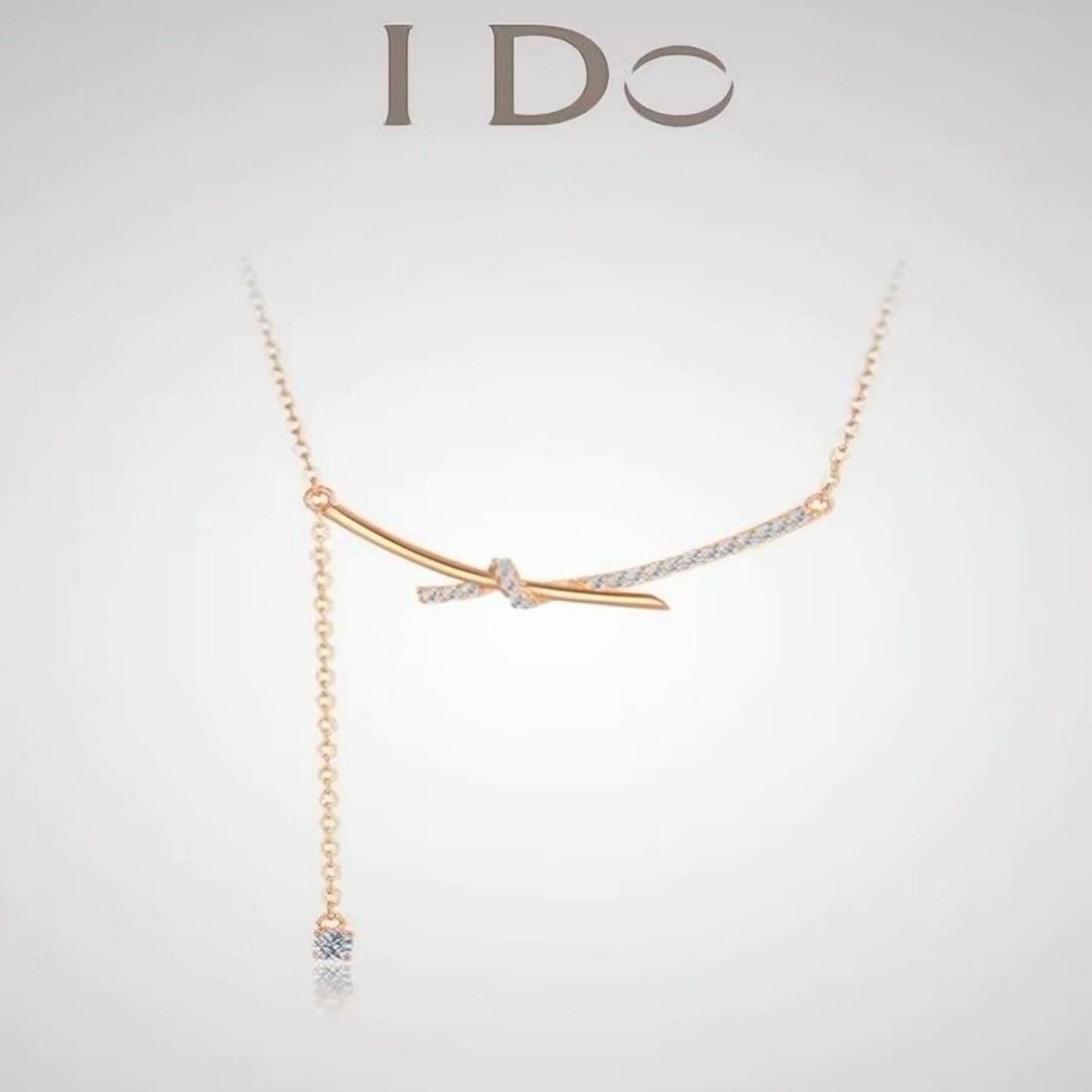 IDO18K玫瑰金微笑星光锁骨链