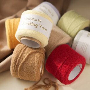 6股慕斯云朵绵绵围巾帽子钩针编织手工踏雪diy牛奶华夫格材料妮好