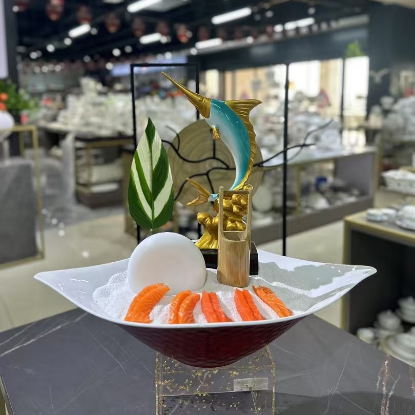 密胺餐具整套专属仿瓷配套餐具碗杯碟勺牛肉火锅干冰刺身盘