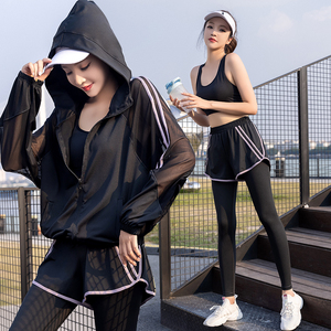 跑步运动套装女秋冬健身服晨跑宽松速干衣透气专业大码胖mm瑜伽服
