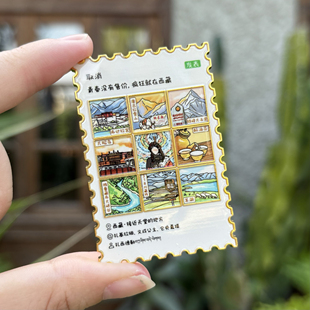 西藏朋友圈金属冰箱贴 精美拉萨日喀则林芝羊湖伴手礼