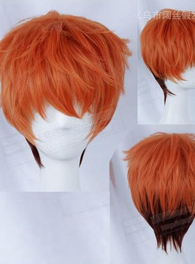 狐尼克Nick拟人 疯狂动物城 狐狸 红橘色黑色渐变短发cos假发假毛