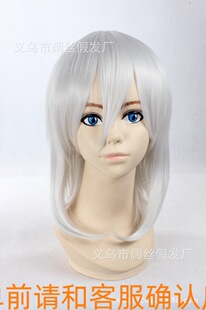 cosplay假发假毛 薄樱鬼+冲田总司罗刹版 银白色灰色反翘短发加长
