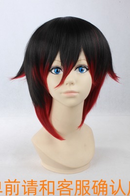 cosplay假发假毛RWBY Red Trailer Ruby黑色混色红色反翘特型短发