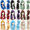 70CM Long curly hair black gules blue green silvery black Pink Golden yellow Jamal cos Wig