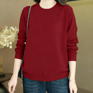 洋气卫衣 加绒加厚宽松休闲百搭时尚 长袖 圆领潮流保暖女士秋冬新款