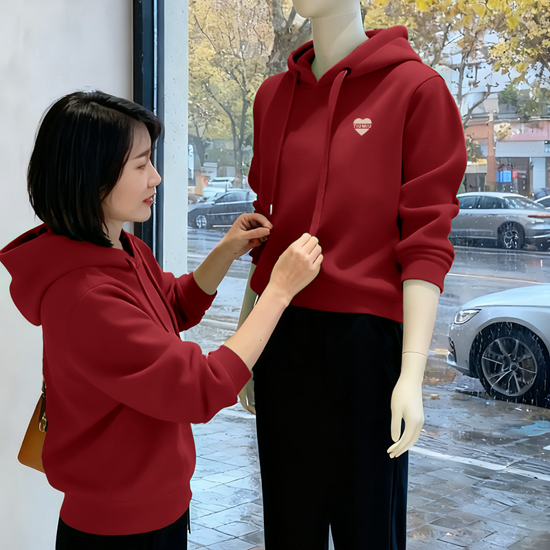 通勤加厚秋冬休闲长袖洋气连帽女士卫衣2025新款时尚加绒上衣外套