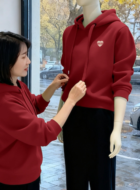 通勤加厚秋冬休闲长袖洋气连帽女士卫衣2025新款时尚加绒上衣外套