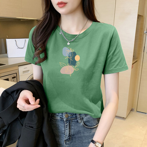 夏季新款冰丝短袖t恤女休闲时尚百搭洋气显瘦体恤中年妈妈上衣