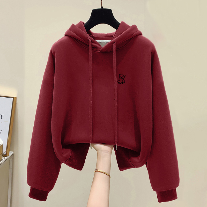 韩版卫衣女秋冬季加绒加厚外穿新款洋气中年连帽减龄休闲长袖上衣