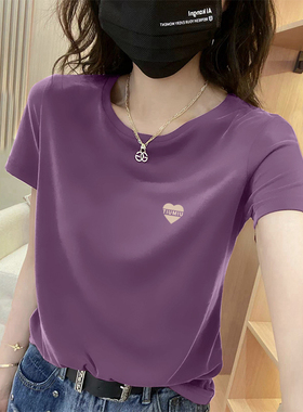 短袖t恤女夏季新款韩版休闲百搭小衫时尚中年妈妈夏装修身上衣
