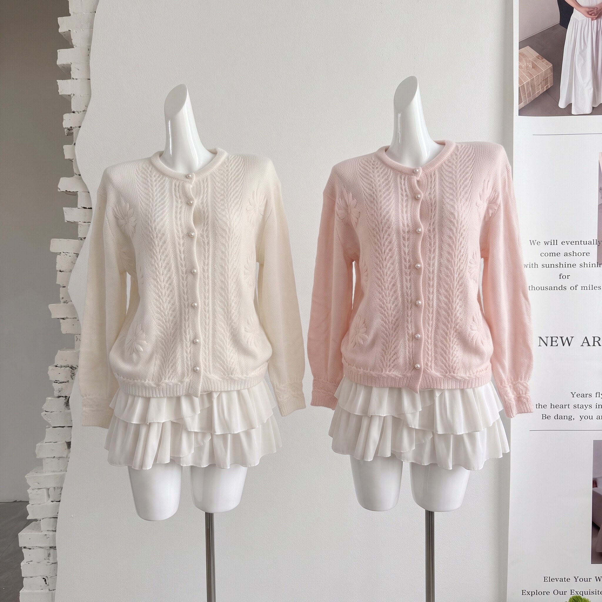 ifashion自制2026新款精纺羊毛幼马海 手工钩花宽松毛衣开衫图片