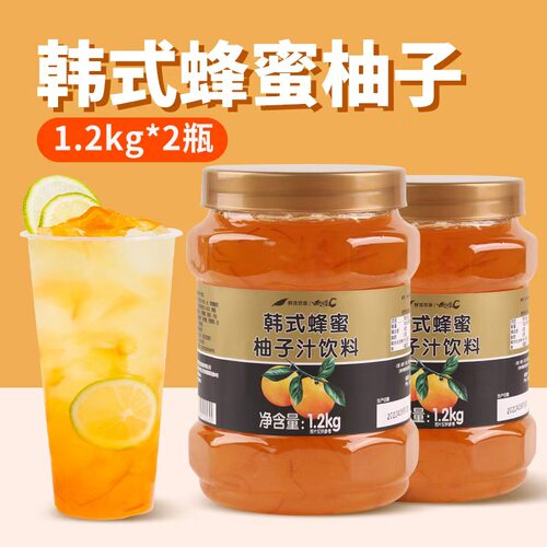 鲜活韩式蜂蜜柚子茶酱1.2kg*2瓶