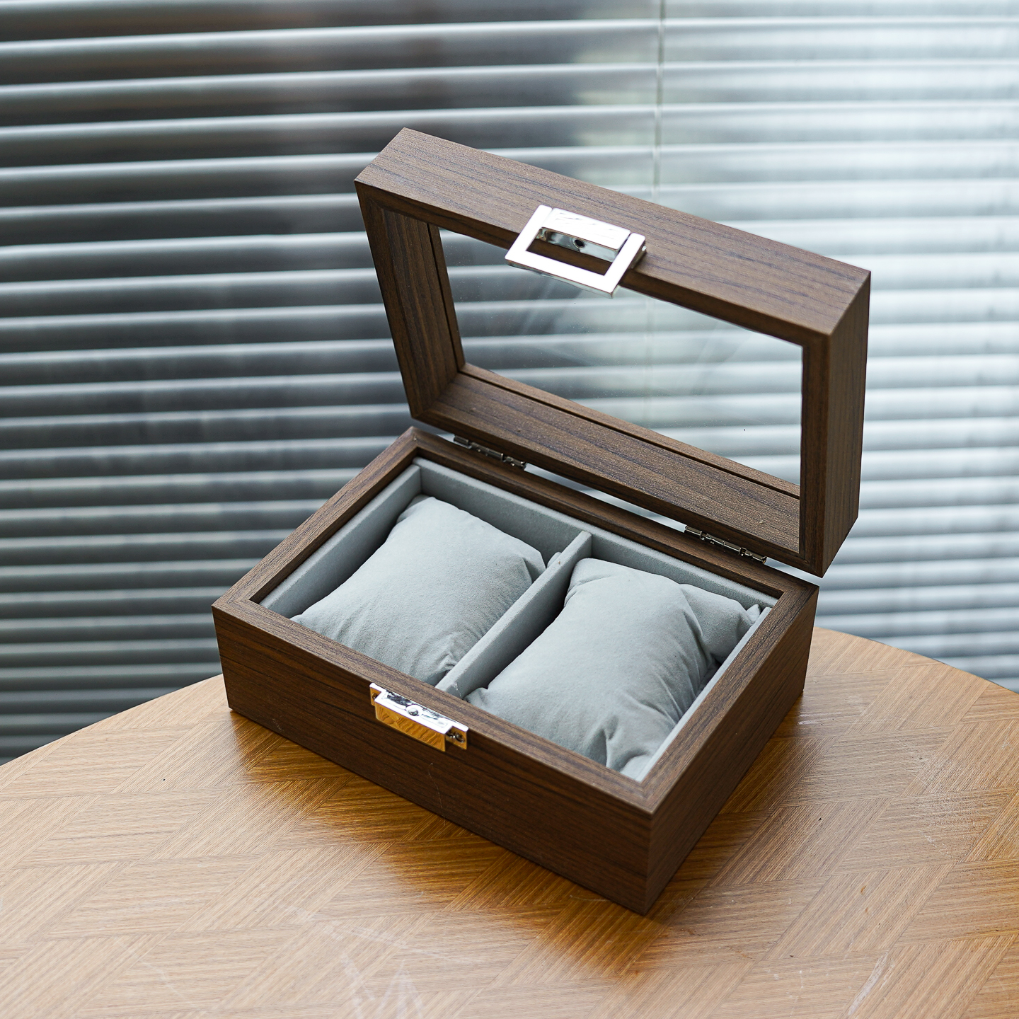 黑胡桃木质表盒2位手串收藏