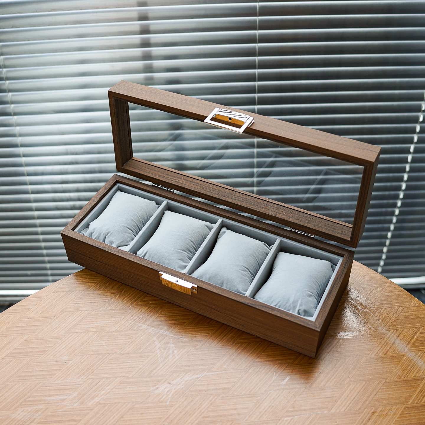 4位黑胡桃纹木质手串表盒