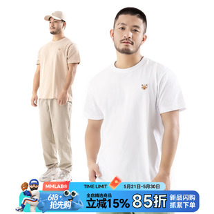MCREW WILDNESS户外系列简约刺绣logo白色卡其色纯棉圆领短袖T恤