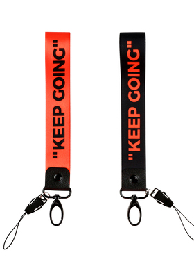 MCREW 手机GOPRO钥匙胸牌工作牌手腕带配饰橘色黑色主题短挂绳