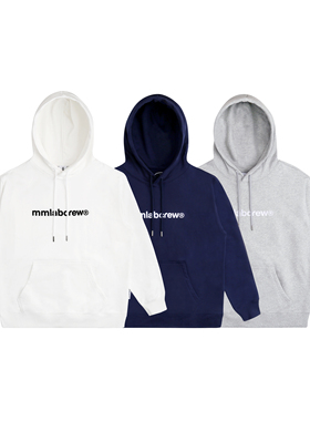 mmlabcrew基本款系列秋冬休闲白色藏青麻灰宽松长袖连帽卫衣帽衫