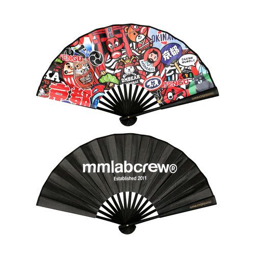 mmlabcrew kyoto京都限定复古和风图案绢布传统日式折扇 - 封面