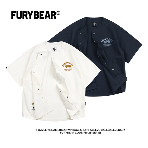 mcrew熊怒美式复古风棉质棒球衫