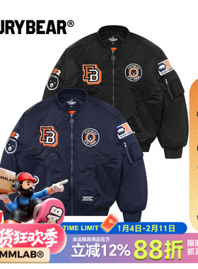 FURYBEAR军旅风系列黑色藏青蓝美式MA1飞行夹克短款宽松棉服外套