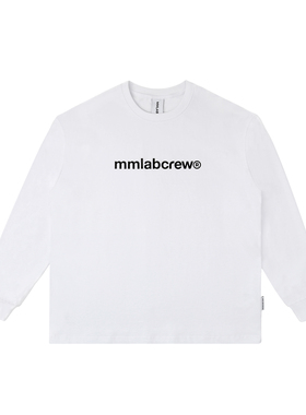 MMLABCREW LONG-SLEEVE TSHIRT 简约宽松白色黑色纯棉打底长袖T恤