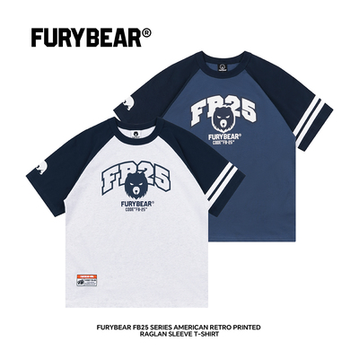 FURYBEARFB25复古插肩袖T恤