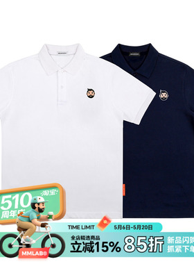 MMLABCREW MRMAI 刺绣logo白色藏青休闲纯棉短袖POLOSHIRT POLO衫