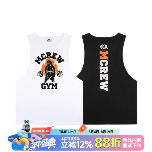 MCREWgym举重休闲健身印花背心