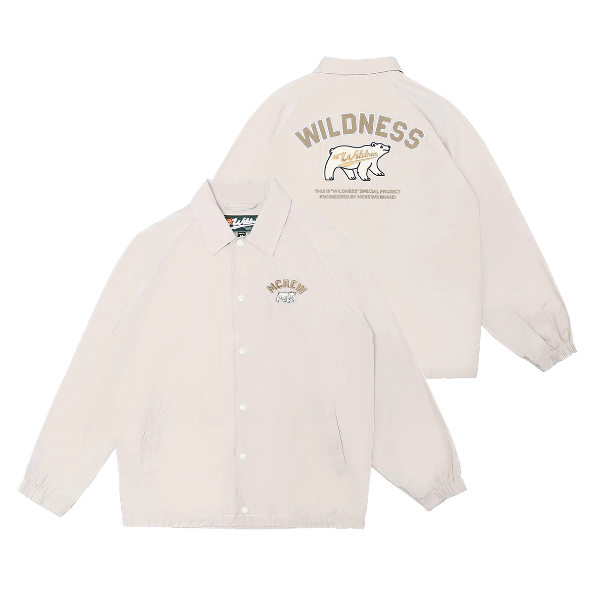 MCREW WILDNESS户外系列秋冬简约浅卡其大码宽松教练夹克风衣外套