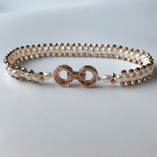 苏州珍妮太湖研究院珍珠馆正品玫瑰金霸王珠手链项链淡水珍珠包邮