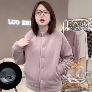 【绒绒小暖炉】橘蓝同款百搭显瘦保暖防风加绒加厚棉衣小立领外套