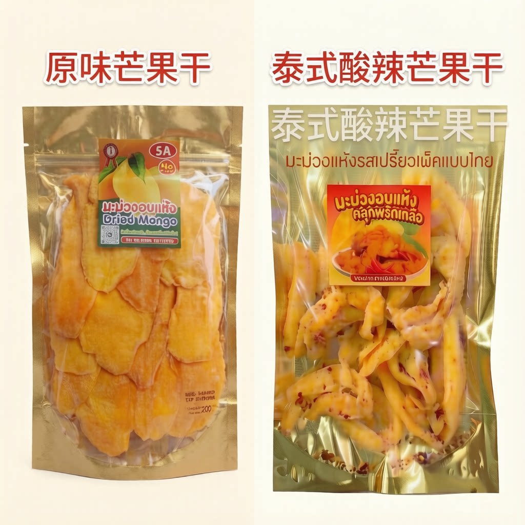 泰国清迈特产进口酸甜5A芒果干无糖无添加甜香品200g果干蜜饯