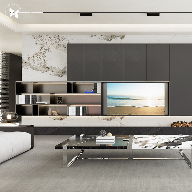 佰丽爱家现代极电视柜全屋整装设计大平层全屋柜子定制【烟汀】,全屋定制,轻定制电视柜,淘宝优惠券,粉丝福利购,淘宝优惠卷